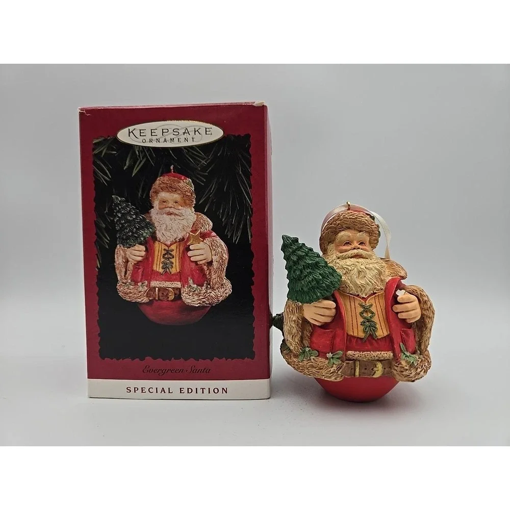 Vintage 1996 Hallmark Keepsake Xmas Ornament Evergreen Santa Special Edition